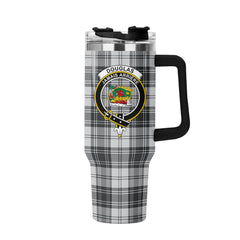 Douglas Grey Modern Tartan Crest 40 oz Insulated Tumbler with Handle