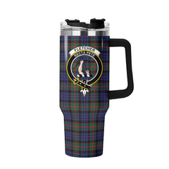 Fletcher of Dunans Tartan Crest 40 oz Insulated Tumbler with Handle