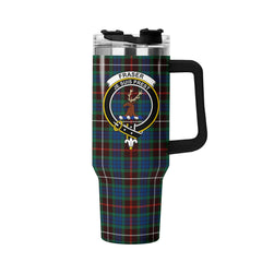 Fraser (of Lovat) Hunting Ancient Tartan Crest 40 oz Insulated Tumbler with Handle