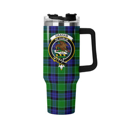 Graham of Menteith Modern Tartan Crest 40 oz Insulated Tumbler with Handle