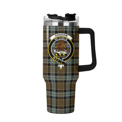 Graham of Menteith Weathered Tartan Crest 40 oz Insulated Tumbler with Handle