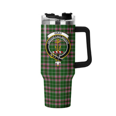 Gray Hunting Tartan Crest 40 oz Insulated Tumbler with Handle
