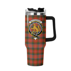 MacPherson Weathered Tartan Crest 40 oz Insulated Tumbler with Handle