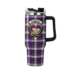 McDonald Dress Modern Tartan Crest 40 oz Insulated Tumbler with Handle