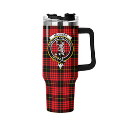 McQueen Modern Tartan Crest 40 oz Insulated Tumbler with Handle