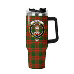Menzies Green Modern Tartan Crest 40 oz Insulated Tumbler with Handle