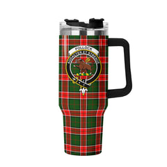 Pollock Tartan Crest 40 oz Insulated Tumbler with Handle