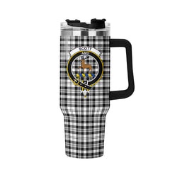 Scott Black & White Modern Tartan Crest 40 oz Insulated Tumbler with Handle