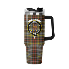 Scott Green Weathered Tartan Crest 40 oz Insulated Tumbler with Handle