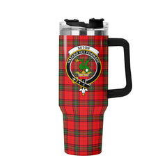 Seton Modern Tartan Crest 40 oz Insulated Tumbler with Handle