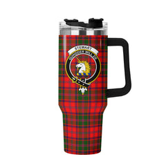 Stewart of Appin Modern Tartan Crest 40 oz Insulated Tumbler with Handle