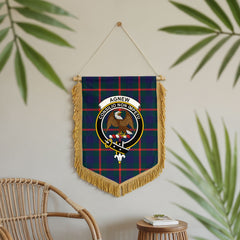Agnew Modern Tartan Crest Wall Hanging Banner - Wood Pole