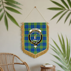 Barclay Hunting Ancient Tartan Crest Wall Hanging Banner - Wood Pole