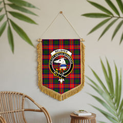 Belshes Tartan Crest Wall Hanging Banner - Wood Pole