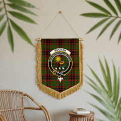 Buchan Modern Tartan Crest Wall Hanging Banner - Wood Pole