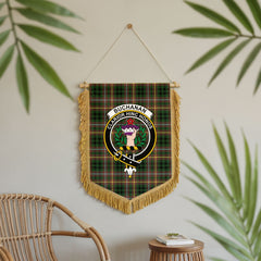 Buchanan Hunting Tartan Crest Wall Hanging Banner - Wood Pole