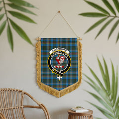 Cockburn Modern Tartan Crest Wall Hanging Banner - Wood Pole