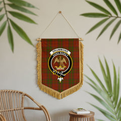 Drummond Clan Tartan Crest Wall Hanging Banner - Wood Pole
