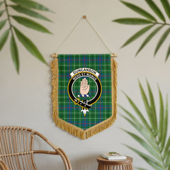 Duncanson Tartan Crest Wall Hanging Banner - Wood Pole