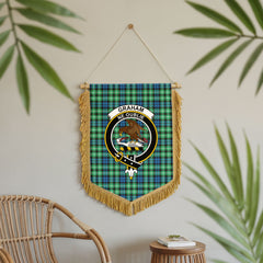 Graham of Montrose Ancient Tartan Crest Wall Hanging Banner - Wood Pole