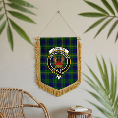 Johnston of Caskieben Tartan Crest Wall Hanging Banner - Wood Pole