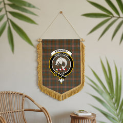 Kennedy Weathered Tartan Crest Wall Hanging Banner - Wood Pole