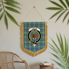Leslie Hunting Ancient Tartan Crest Wall Hanging Banner - Wood Pole