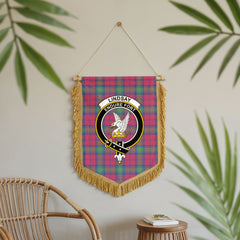 Lindsay Ancient Tartan Crest Wall Hanging Banner - Wood Pole