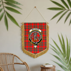 MacBain Tartan Crest Wall Hanging Banner - Wood Pole