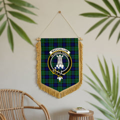 MacCallum Modern Tartan Crest Wall Hanging Banner - Wood Pole