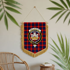 MacLachlan Modern Tartan Crest Wall Hanging Banner - Wood Pole