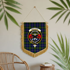 MacLeod of Harris Modern Tartan Crest Wall Hanging Banner - Wood Pole