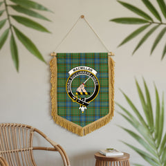 MacMillan Hunting Ancient Tartan Crest Wall Hanging Banner - Wood Pole