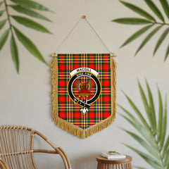 Makgill Tartan Crest Wall Hanging Banner - Wood Pole
