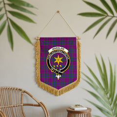 Wardlaw Modern Tartan Crest Wall Hanging Banner - Wood Pole
