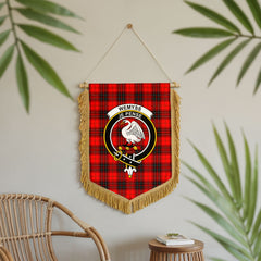 Wemyss Modern Tartan Crest Wall Hanging Banner - Wood Pole