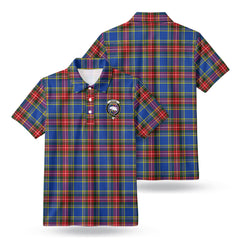 Beaton Modern Tartan Crest Birdseye Mesh Polo Shirt