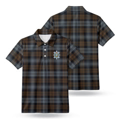 Black Watch Weathered Tartan Crest Birdseye Mesh Polo Shirt