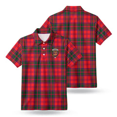 Drummond Modern Tartan Crest Birdseye Mesh Polo Shirt