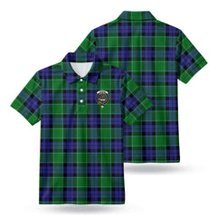 Graham of Menteith Modern Tartan Crest Birdseye Mesh Polo Shirt