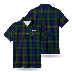 Gunn Modern Tartan Crest Birdseye Mesh Polo Shirt