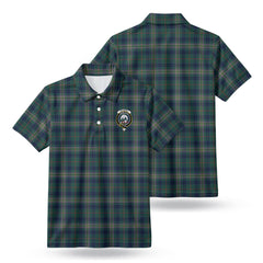 Kennedy Modern Tartan Crest Birdseye Mesh Polo Shirt