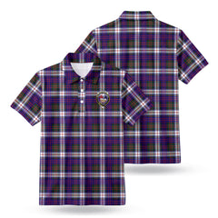 MacDonald Dress Modern Tartan Crest Birdseye Mesh Polo Shirt