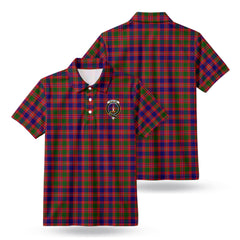 McIntyre Modern Tartan Crest Birdseye Mesh Polo Shirt