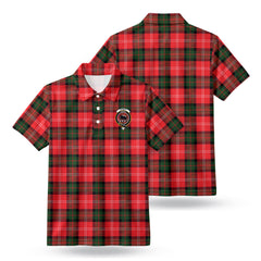 Nesbitt Modern Tartan Crest Birdseye Mesh Polo Shirt