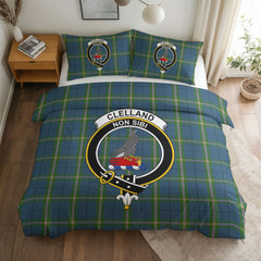 Clelland Tartan Crest Bedding Set
