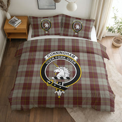 Cunningham Burgundy Dancers Tartan Crest Bedding Set