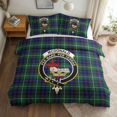McDonald of the Isles Hunting Modern Tartan Crest Bedding Set