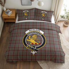 Nicolson Hunting Weathered Tartan Crest Bedding Set