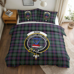 Rose Hunting Modern Tartan Crest Bedding Set